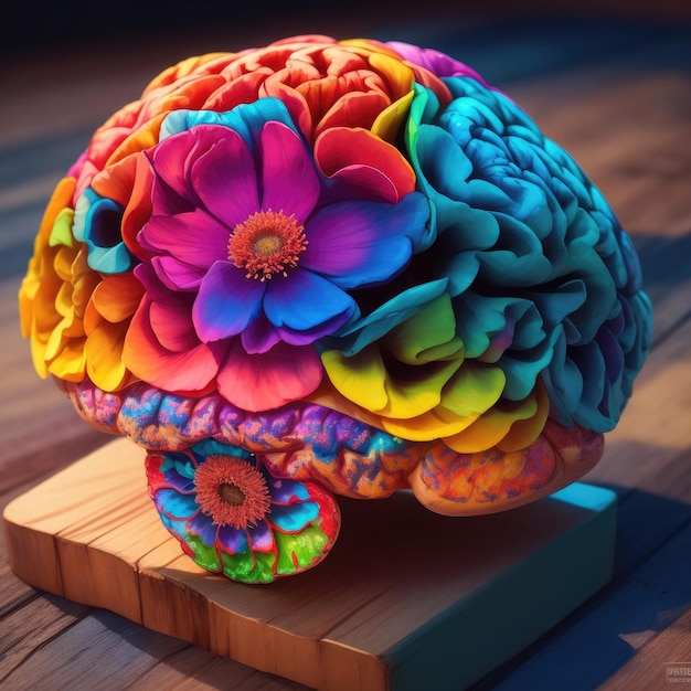 colorful human brain illustration