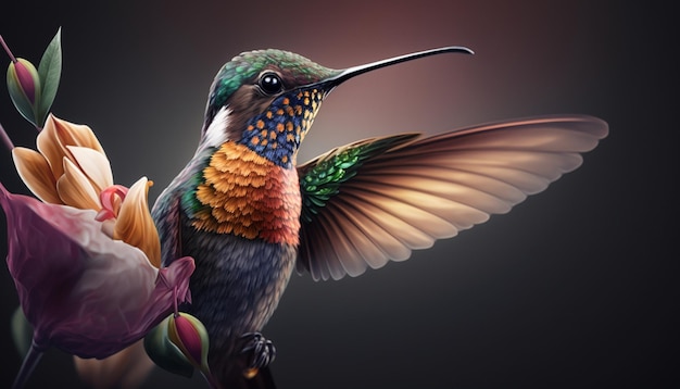 A colorful hummingbird