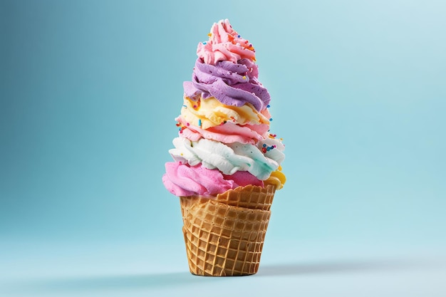 A colorful ice cream cone with the word ice cream on it