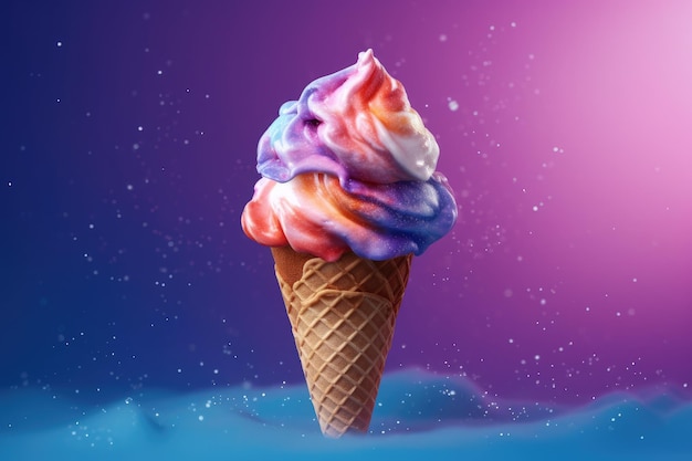 a colorful ice cream cone