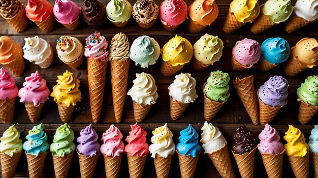 Photo colorful ice cream photos