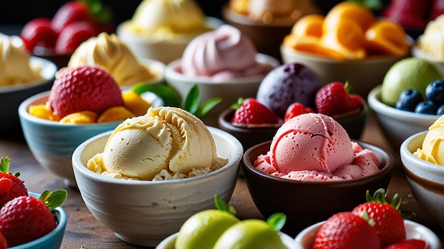 Photo colorful ice cream photos