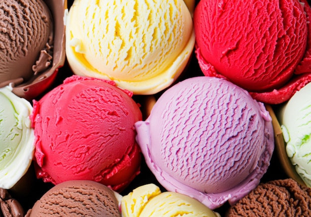 Colorful ice creams