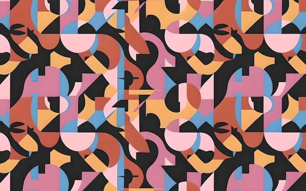 A colorful illustration of a abstract pattern background poster