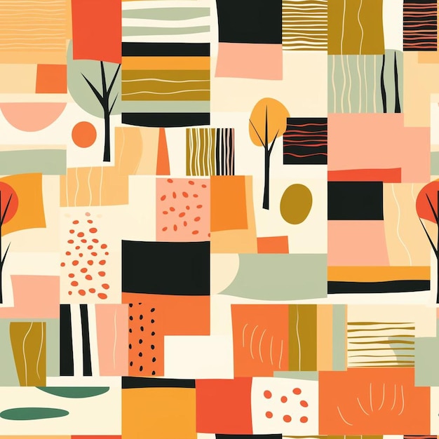 A colorful illustration of a background with different colored shapes and shapes.