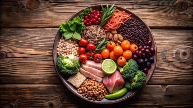 Colorful Illustration of a Balanced Plate with Foods 4k HD Photo for World Food Day