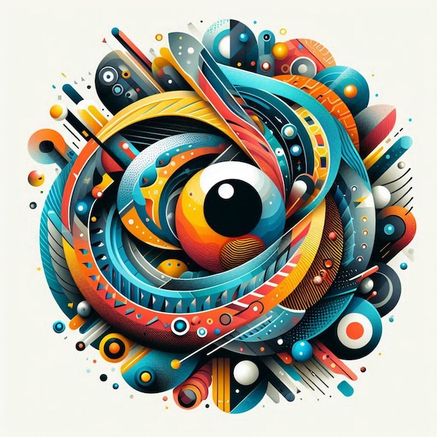 Photo a colorful illustration of an eye with an eye that says eye