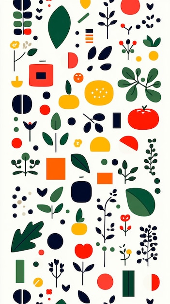 Photo a colorful illustration of fruit and vegetables