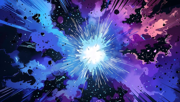 Photo a colorful illustration of a galaxy with the words  explosion