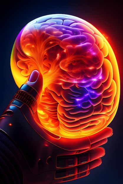 A colorful illustration of a human brain