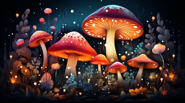 colorful illustration of a mushroom