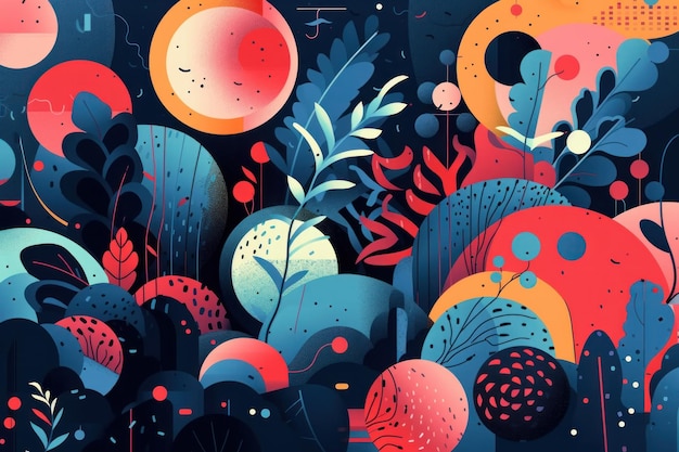 A colorful illustration of plants and trees with the words'the word'on the bottom.