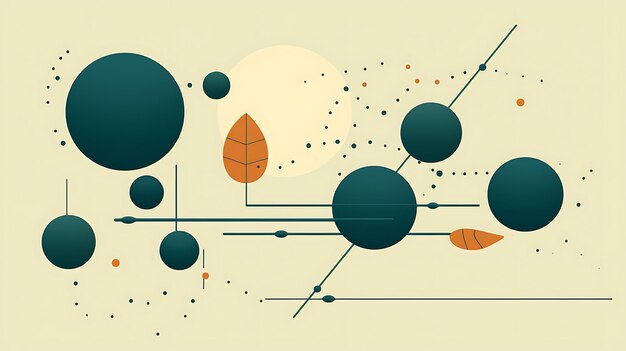 a colorful illustration of a series of circles and dots