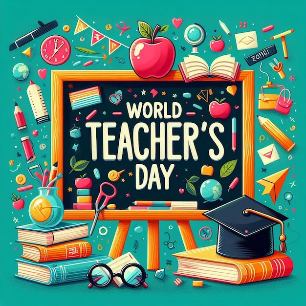 Colorful illustration for World Teachers Day