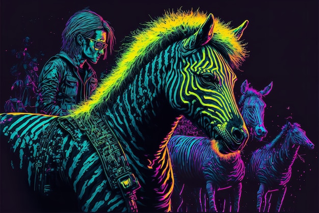 A colorful illustration of a zebra with the words'the zebra'on it