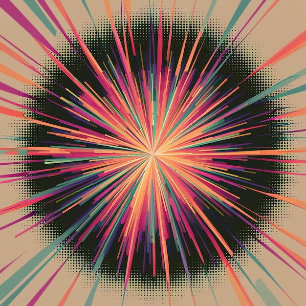 a colorful image of a circle with many lines