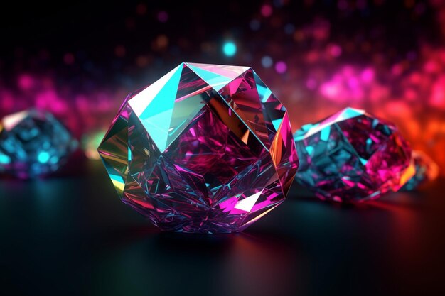 A colorful image of a diamond with the word diamond on it