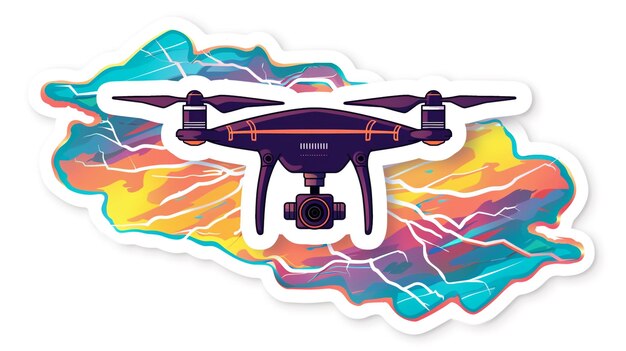 Photo a colorful image of a drone with a colorful background