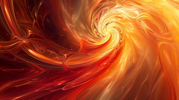 a colorful image of a fiery swirl with a yellow background