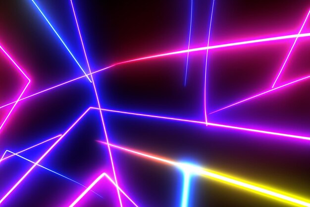 a colorful image of lines and lights with a black background