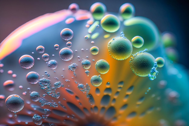 A colorful image of a Microorganisms