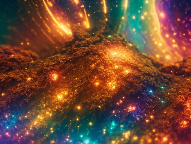 A colorful image of a mountain with the word " galaxy " on it