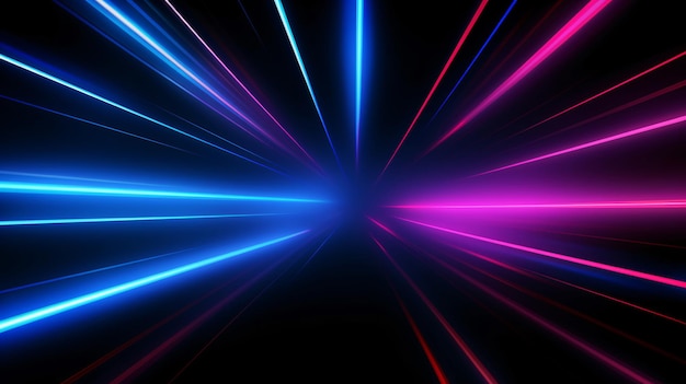 a colorful image of a multicolored light streaksLights and stripes moving fast on dark background