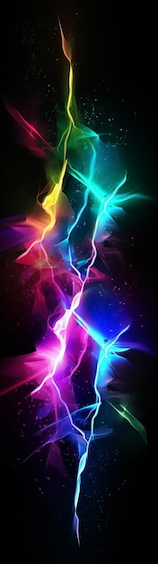 Colorful image of multicolored lightning