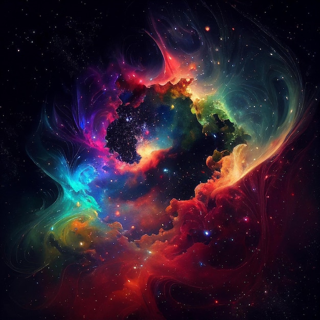 A colorful image of a nebula with the word " on it.