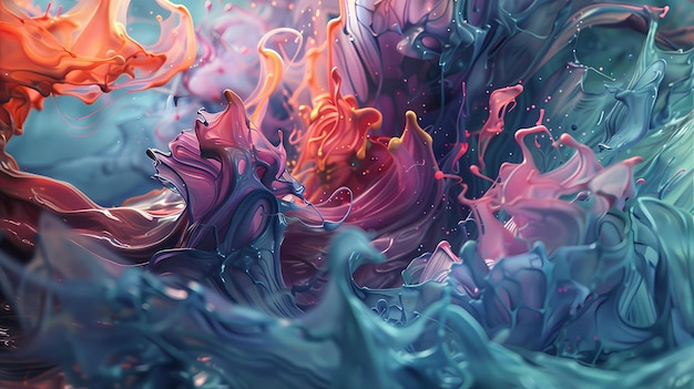 a colorful image of a purple and orange colored liquid