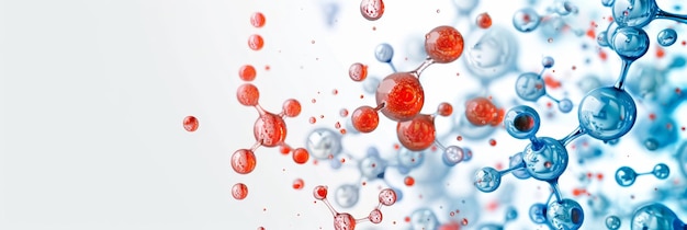 A colorful image of red and blue spheres with a white background The spheres are arranged in a way t