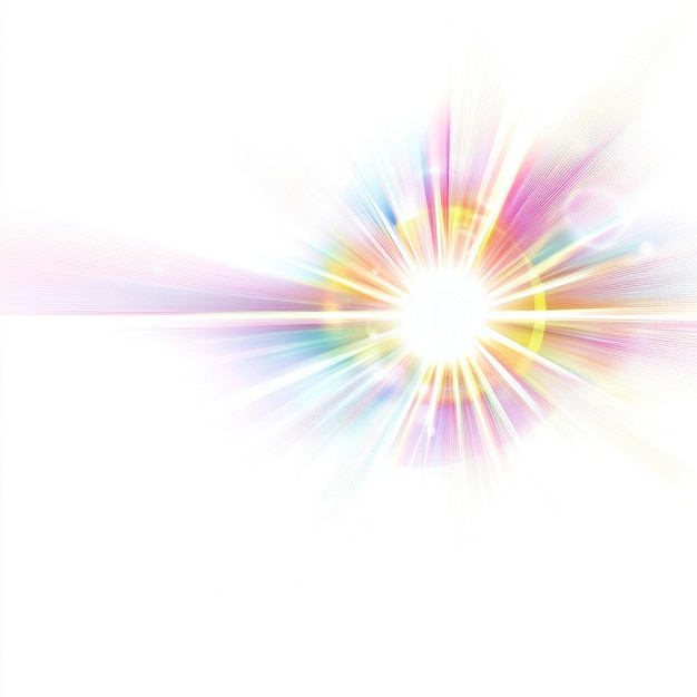 Photo a colorful image of a sun with a lens flare