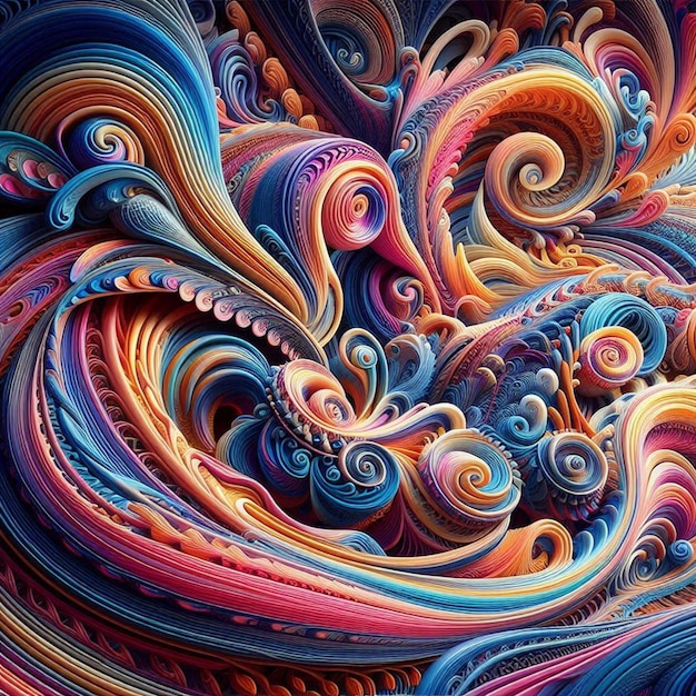 a colorful image of a wave that has the word art on it