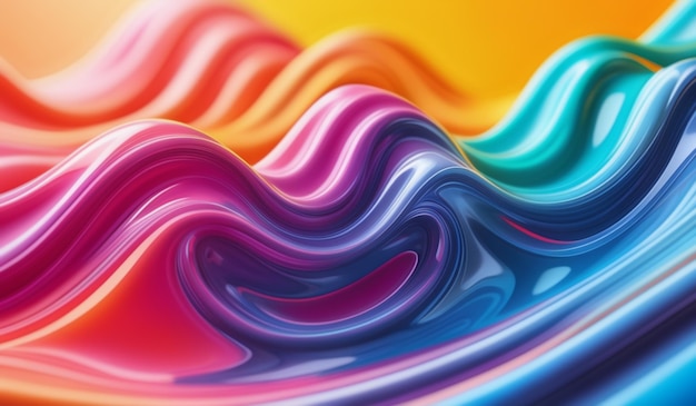 a colorful image of a wave that is colored with multicolored lines