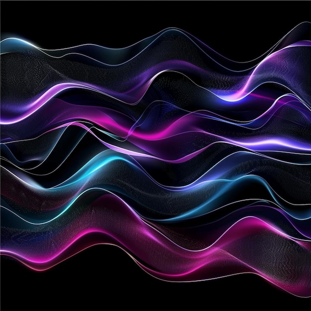 Photo a colorful image of a wave with purple and blue lines