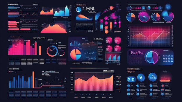 Photo colorful infographic elements with data visualization