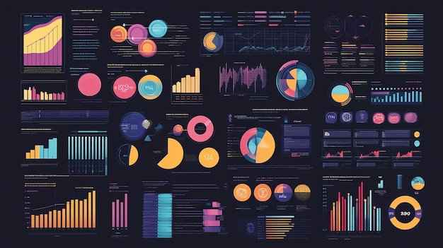 Photo colorful infographic elements with data visualization