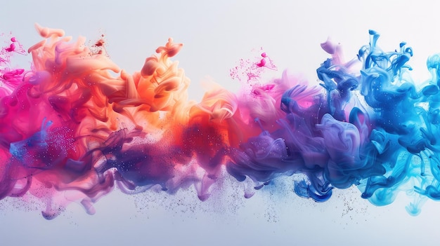 Colorful ink splashes in abstract formation