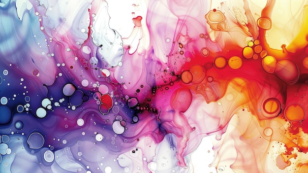 Colorful ink splashes in abstract formation