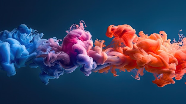 Colorful ink splashes in abstract formation