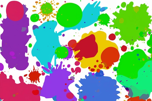 Colorful Ink Splatter Series Dynamic Abstract Shape Vectors