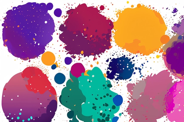 Colorful Ink Splatter Series Dynamic Abstract Shape Vectors