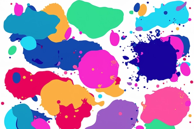 Colorful Ink Splatter Series Dynamic Abstract Shape Vectors