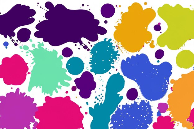 Colorful Ink Splatter Series Dynamic Abstract Shape Vectors