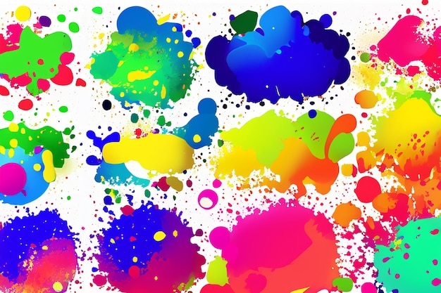 Colorful Ink Splatter Series Dynamic Abstract Shape Vectors