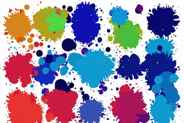 Colorful Ink Splatter Series Dynamic Abstract Shape Vectors