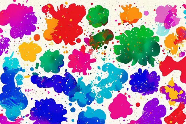 Colorful Ink Splatter Series Dynamic Abstract Shape Vectors