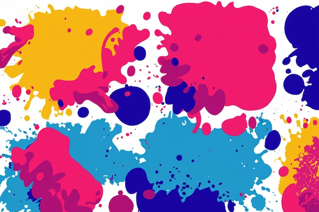 Colorful ink spots set Splash splatter abstract shape Vector illustration