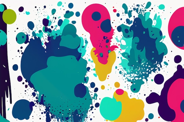 Colorful ink spots set Splash splatter abstract shape Vector illustration