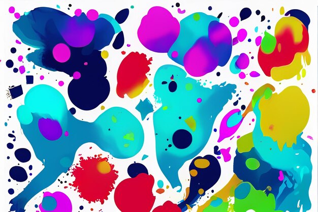 Colorful ink spots set Splash splatter abstract shape Vector illustration